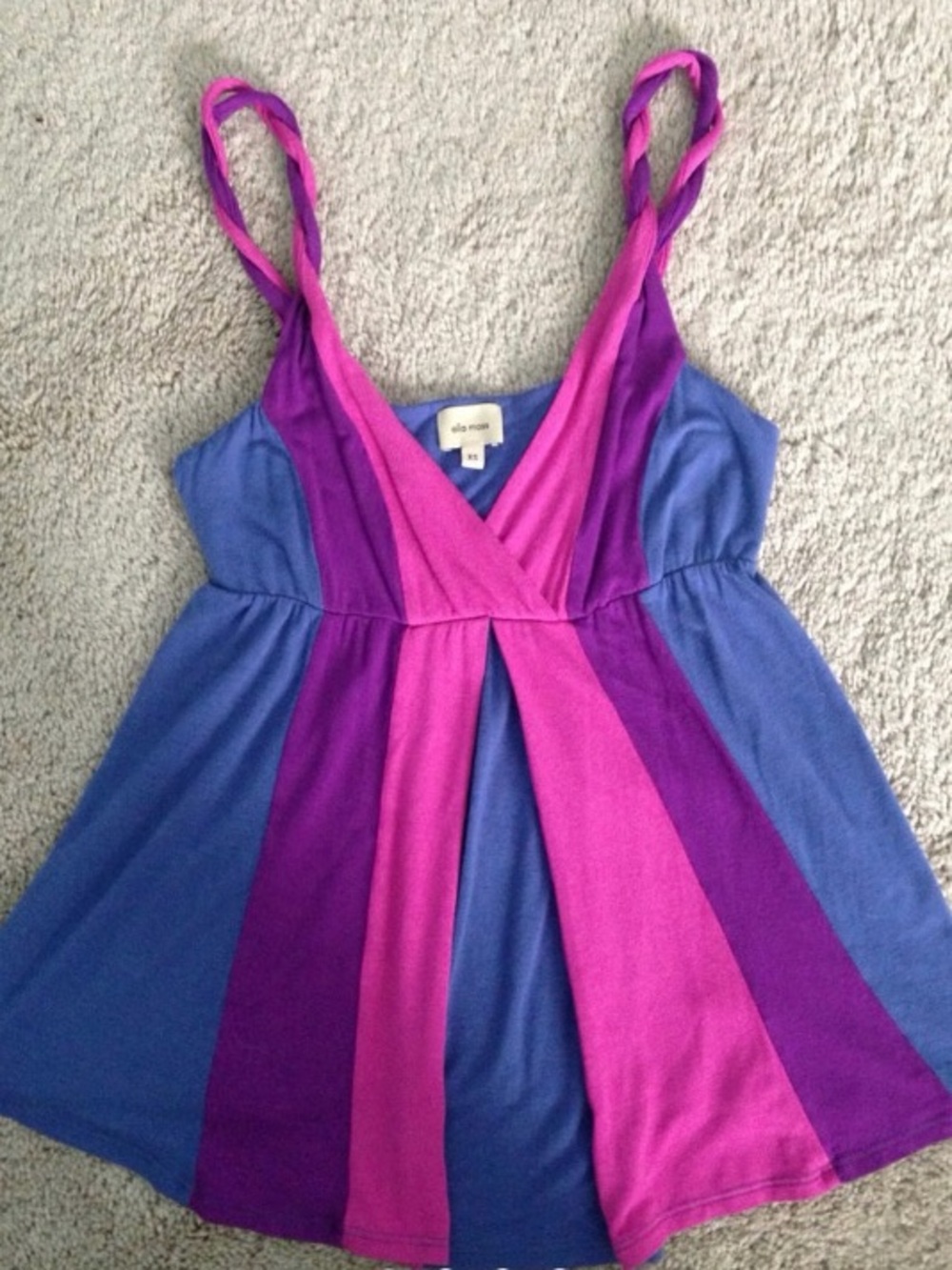 Rare ELLA MOSS Color Block Twist Strap Babydoll Tank Top